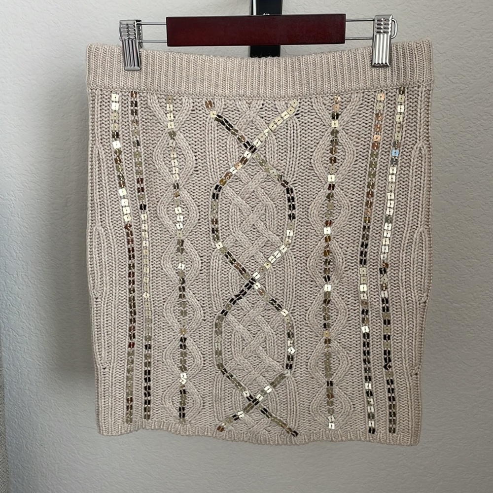 Moda International knitted mini skirt with sequins- size S